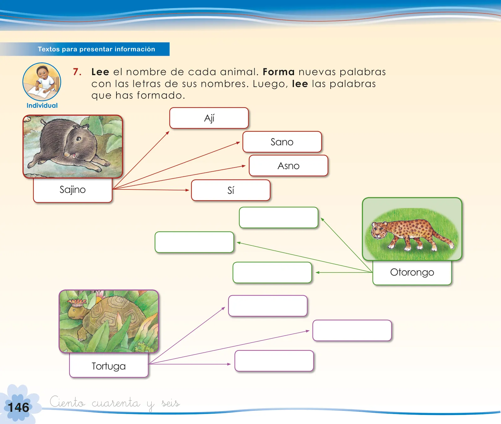 Miniatura página 148 de Comunicación 1 : cuaderno de trabajo para primer grado de Educación Primaria 2019 · 2019