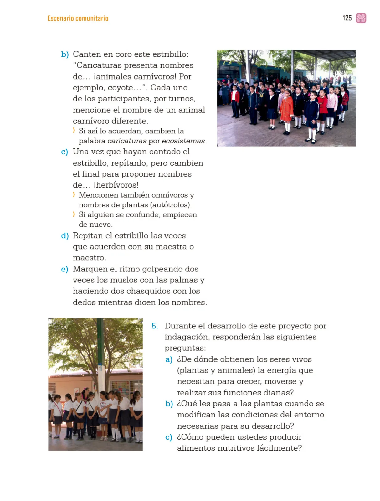 Página 128 de Proyectos Comunitarios.   Libro de Educación Primaria Grado 4°  Ciclo Escolar 2025 - 2026
