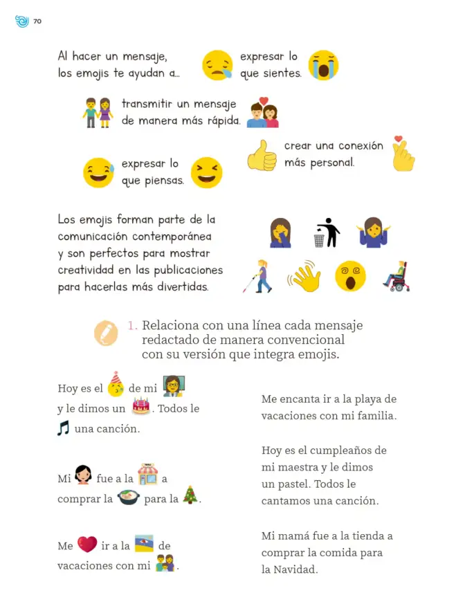 Página 71 de Múltiples lenguajes. Trazos y palabras. Libro de Educación Primaria Grado 2° Ciclo Escolar 2025 - 2026