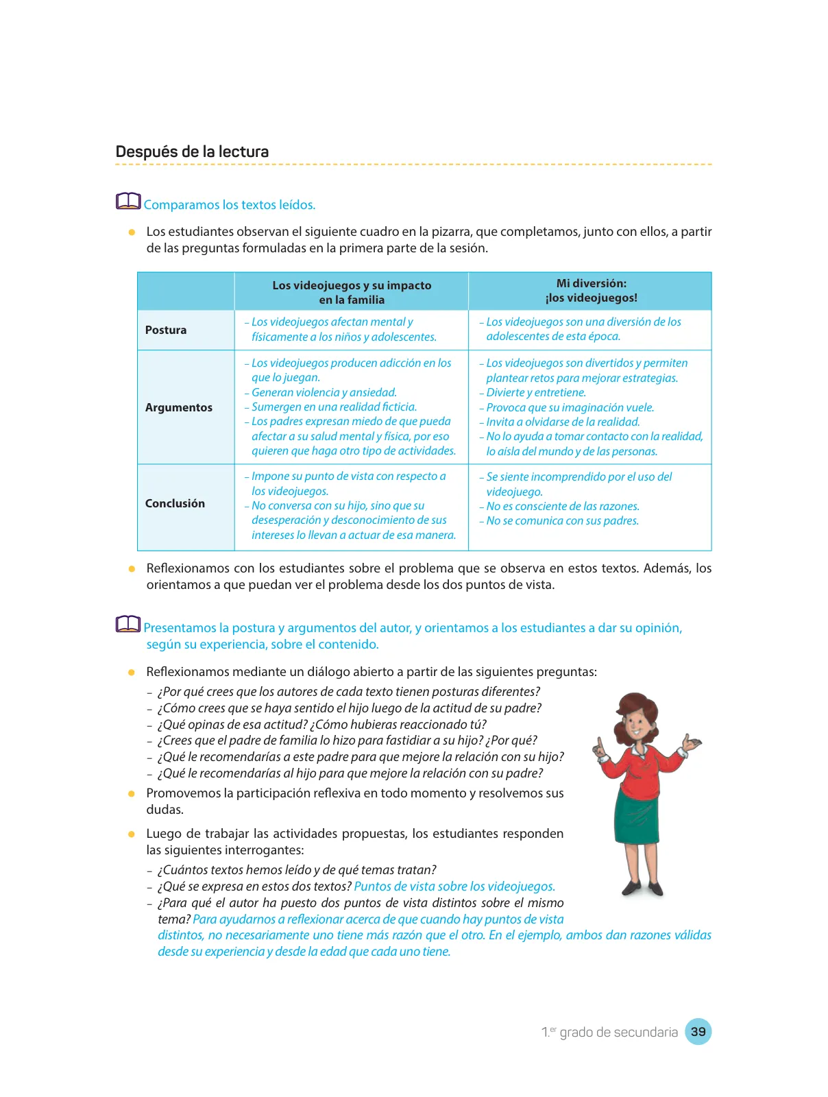 Miniatura página 41 de Comprensión lectora : manual para el docente de primer grado de Secundaria 2018 · 2018