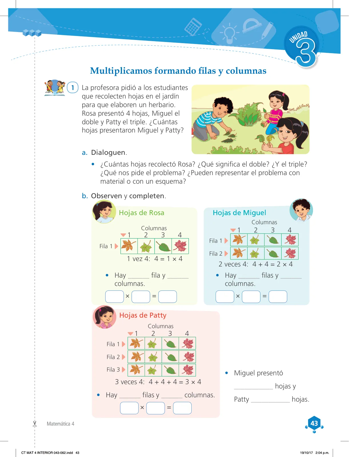 Página 43 de Matemática 4 : cuaderno de trabajo para cuarto grado de Educación Primaria 2018 · 2018