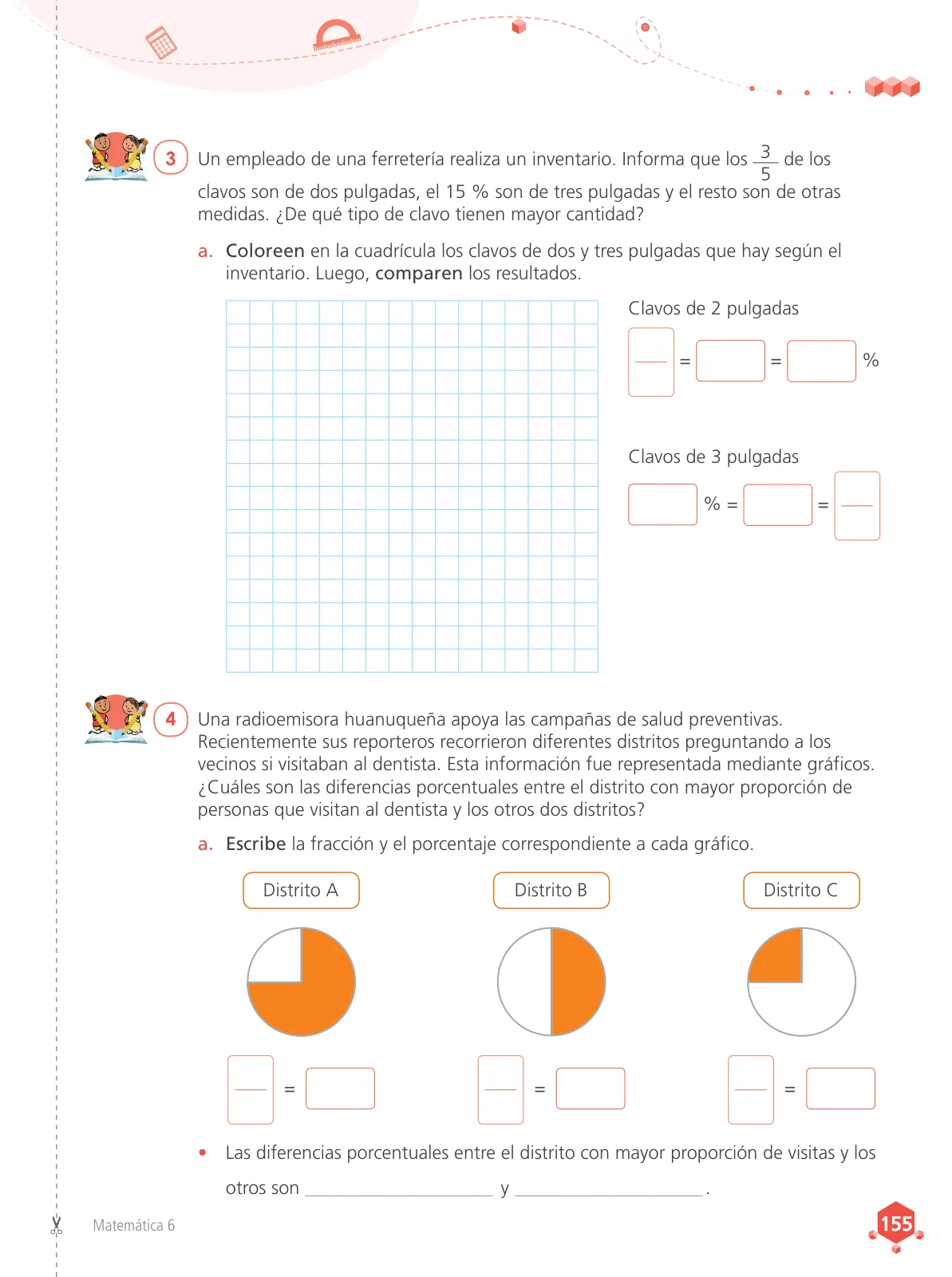 Miniatura página 157 de Matemática 6 : cuaderno de trabajo para sexto grado de Educación Primaria 2019 · 2019