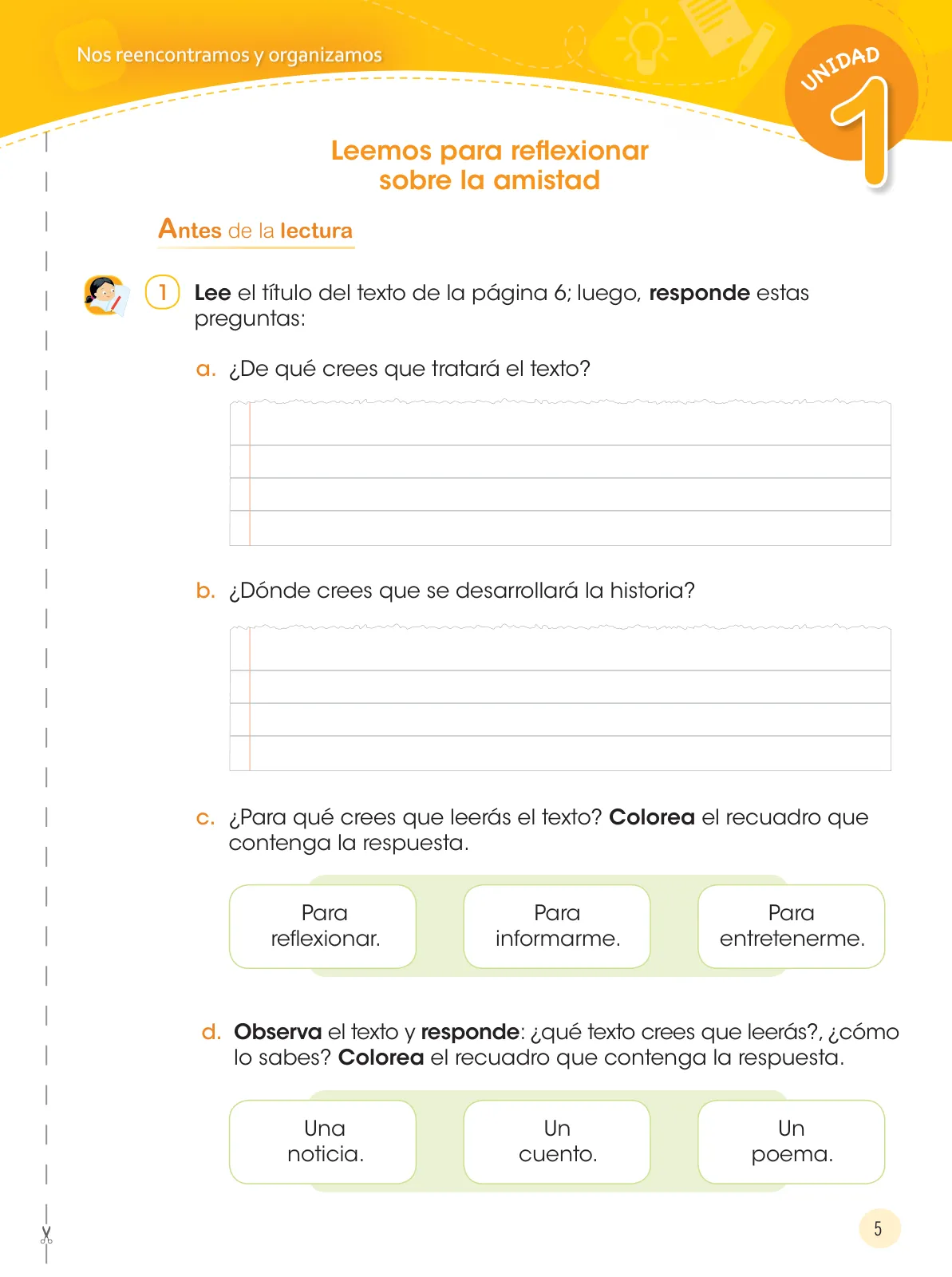 Página 7 de Comunicación 3 : cuaderno de trabajo para tercer grado de Educación Primaria 2019 · 2019