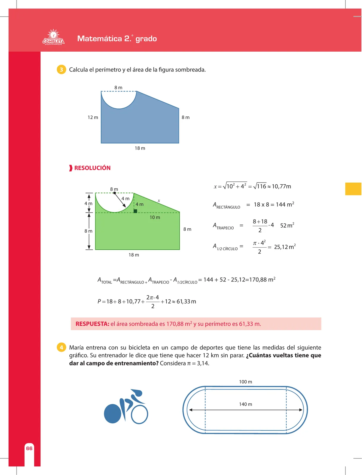 Página 66 de Matemática 2 : cuaderno de reforzamiento pedagógico - JEC · 2016