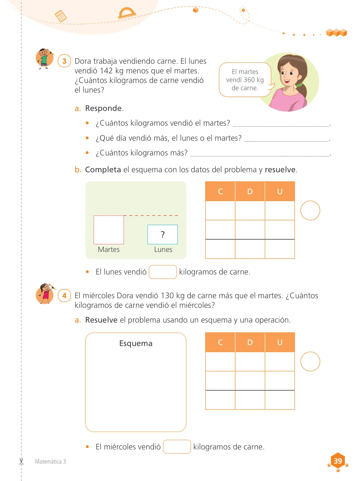 Página 41 de Matemática 3 : cuaderno de trabajo para tercer grado de Educación Primaria 2019 · 2019