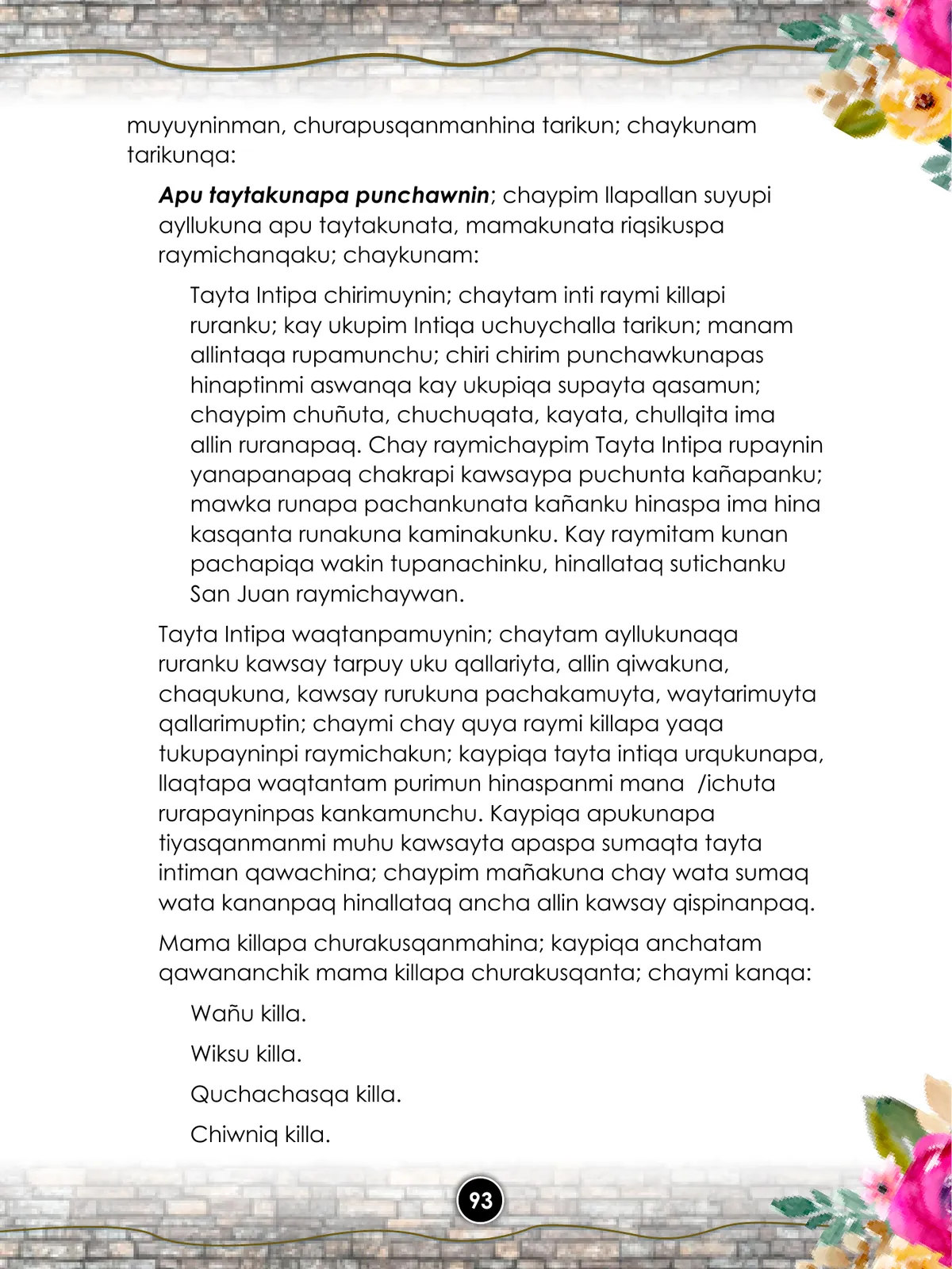 Miniatura página 95 de Llaqtanchikpa kawsayninkuna - Chanka : saberes de los pueblos - Comunicación y Ciencia y Tecnología quechua, variante Chanca · 2021