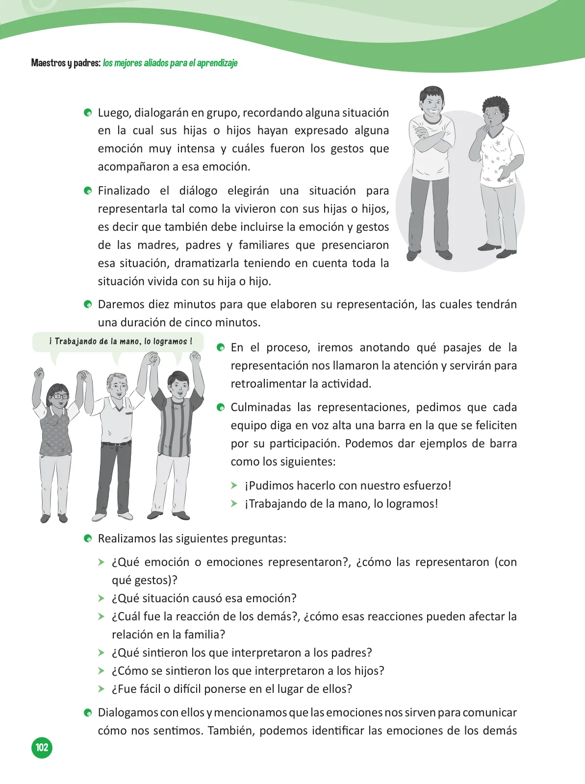 Página 104 de Guía para el trabajo docente con las familias del ciclo V de Primaria · 2016