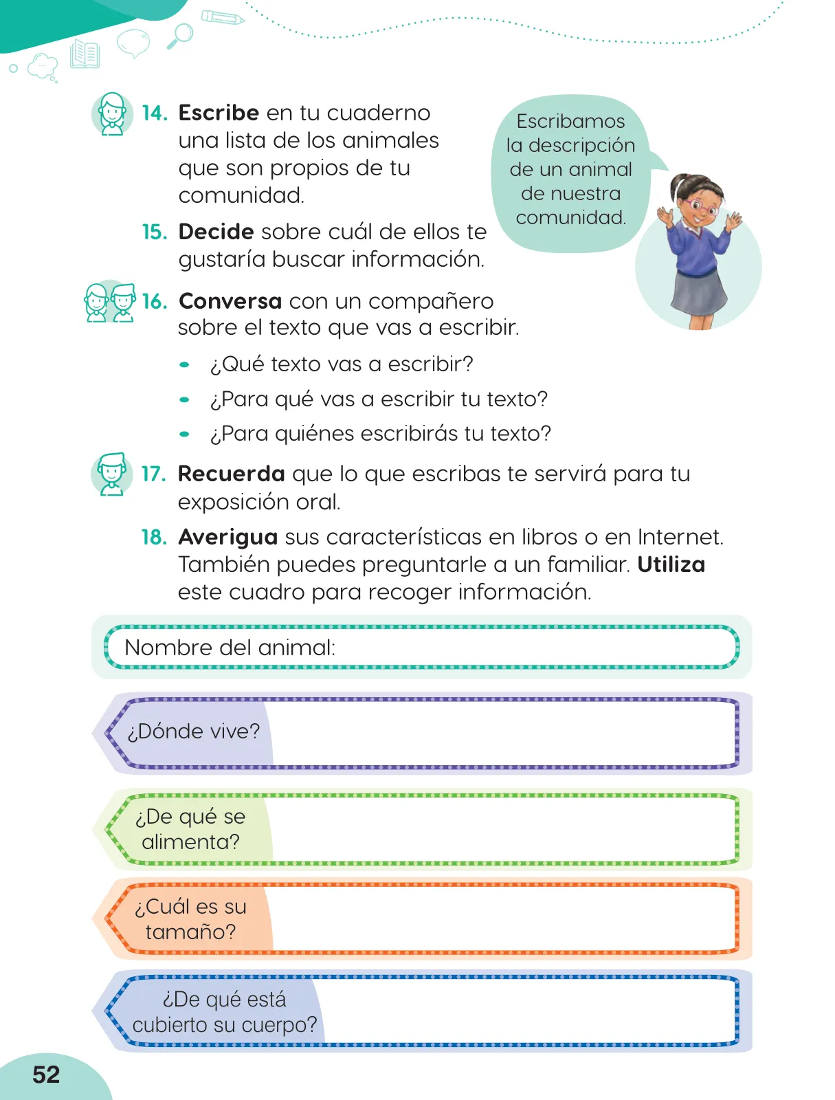 Página 54 de Cuadernillo de Comunicación 2, segundo grado de Primaria · 2023