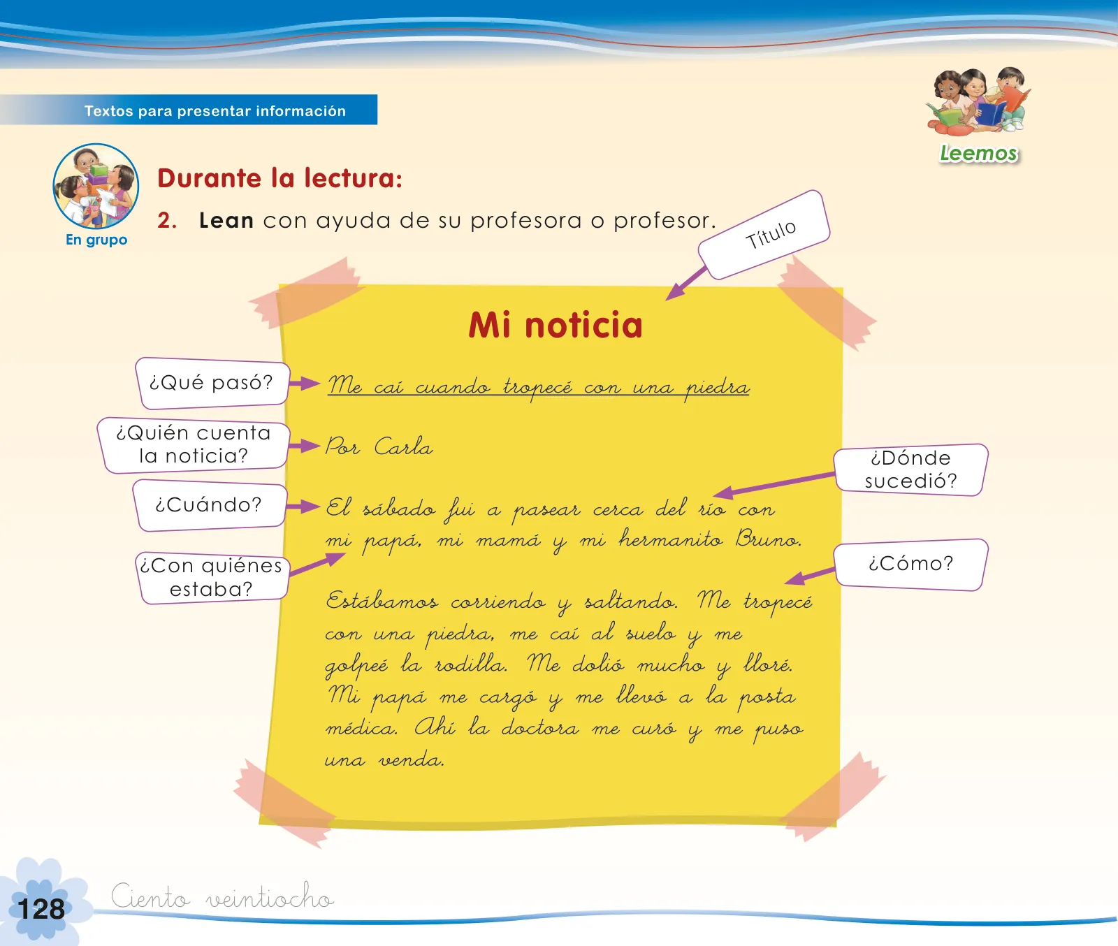 Página 130 de Comunicación 1 : cuaderno de trabajo para primer grado de Educación Primaria 2019 · 2019