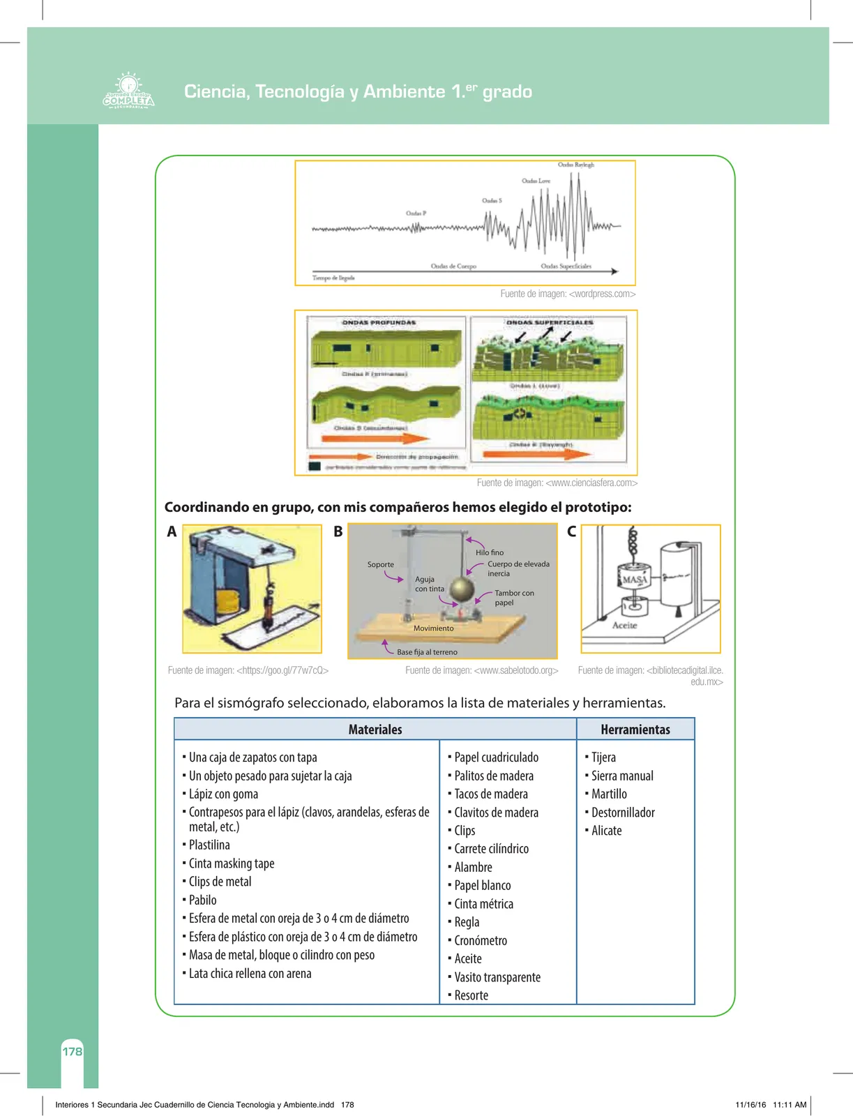 Página 178 de Ciencia, Tecnología y Ambiente 1. Cuaderno de reforzamiento pedagógico - JEC · 2016
