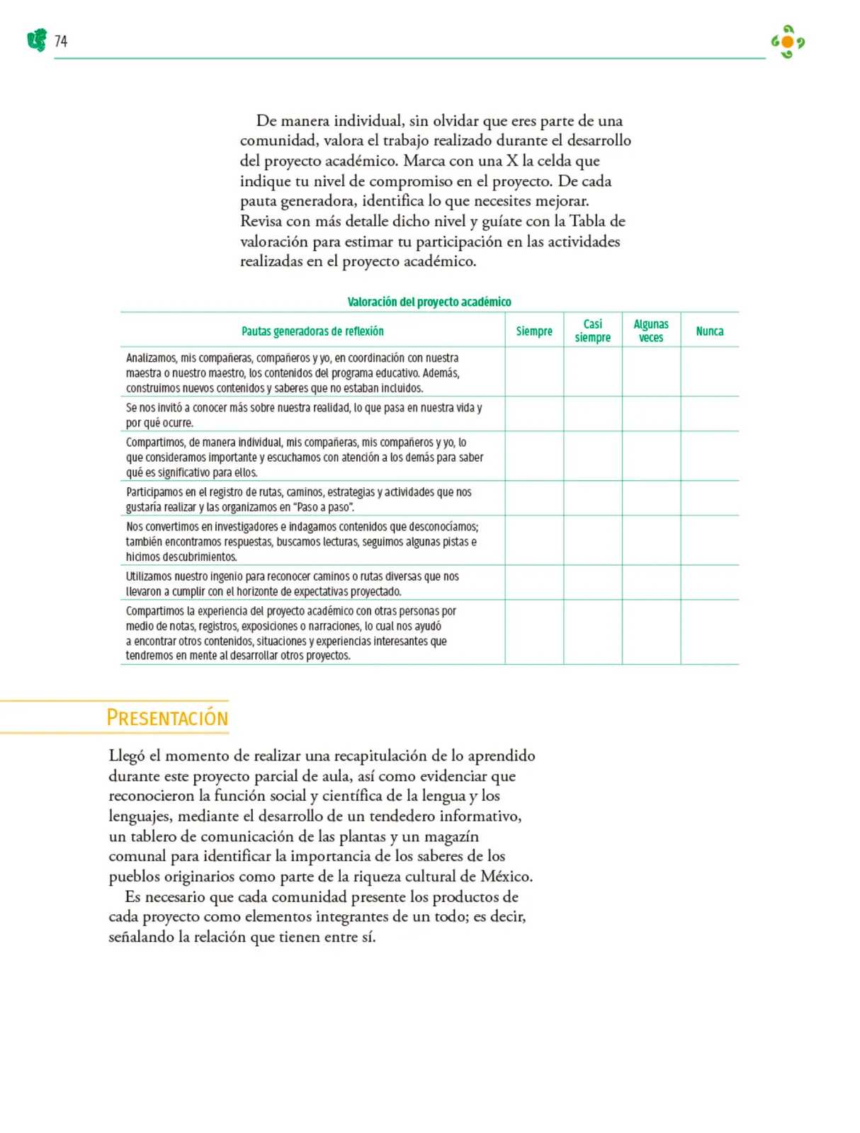 Página 75 de Colección Sk´asolil. Nuestro libro de Proyectos. Tomo III. Libro de Educación Telesecundaria Grado 2° Ciclo Escolar 2025 - 2026