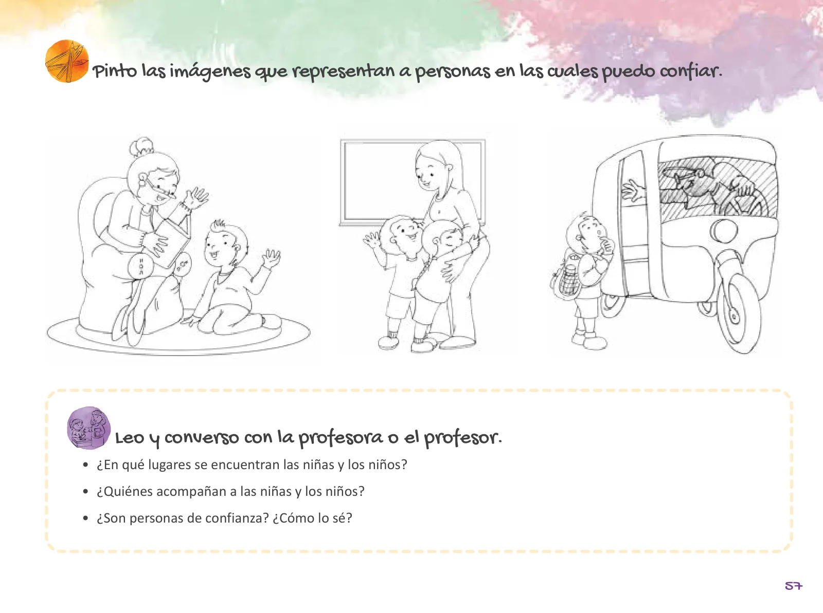 Página 59 de Cuadernillo de Tutoría 1 : primer grado de Educación Primaria · 2021