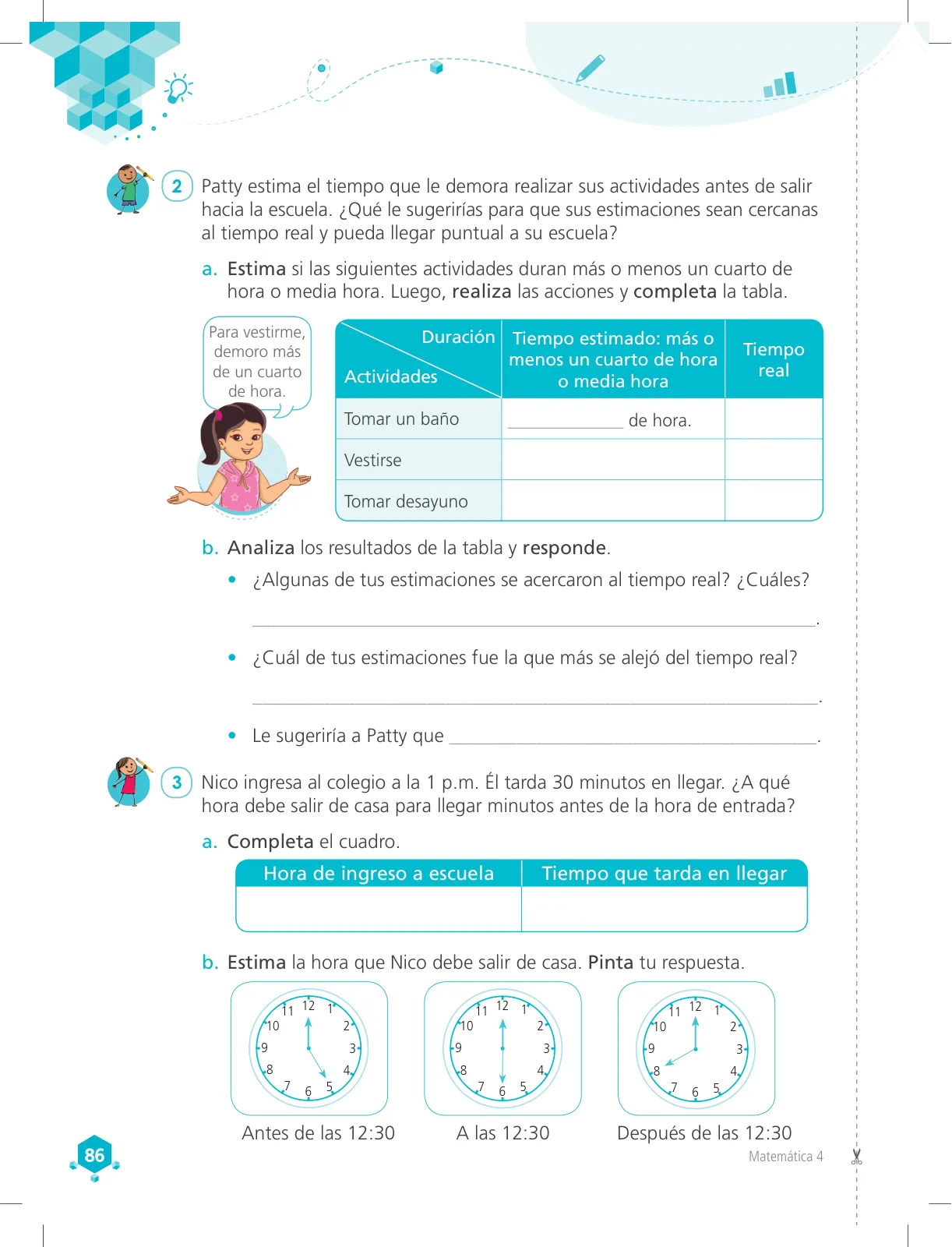 Página 86 de Matemática 4 : cuaderno de trabajo para cuarto grado de Educación Primaria 2018 · 2018