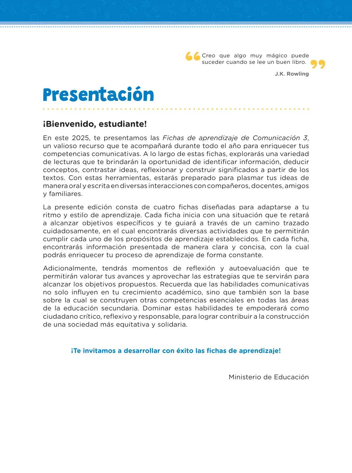 Página 5 de Fichas de aprendizaje de Comunicación 3 · 2024