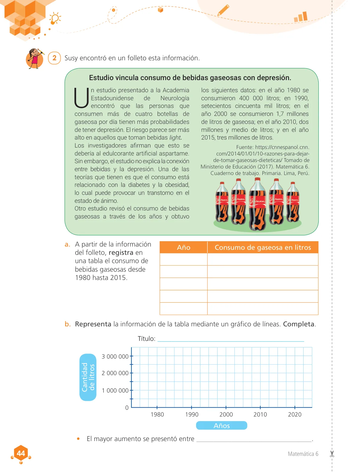 Página 46 de Matemática 6 : cuaderno de trabajo para sexto grado de Educación Primaria 2019 · 2019
