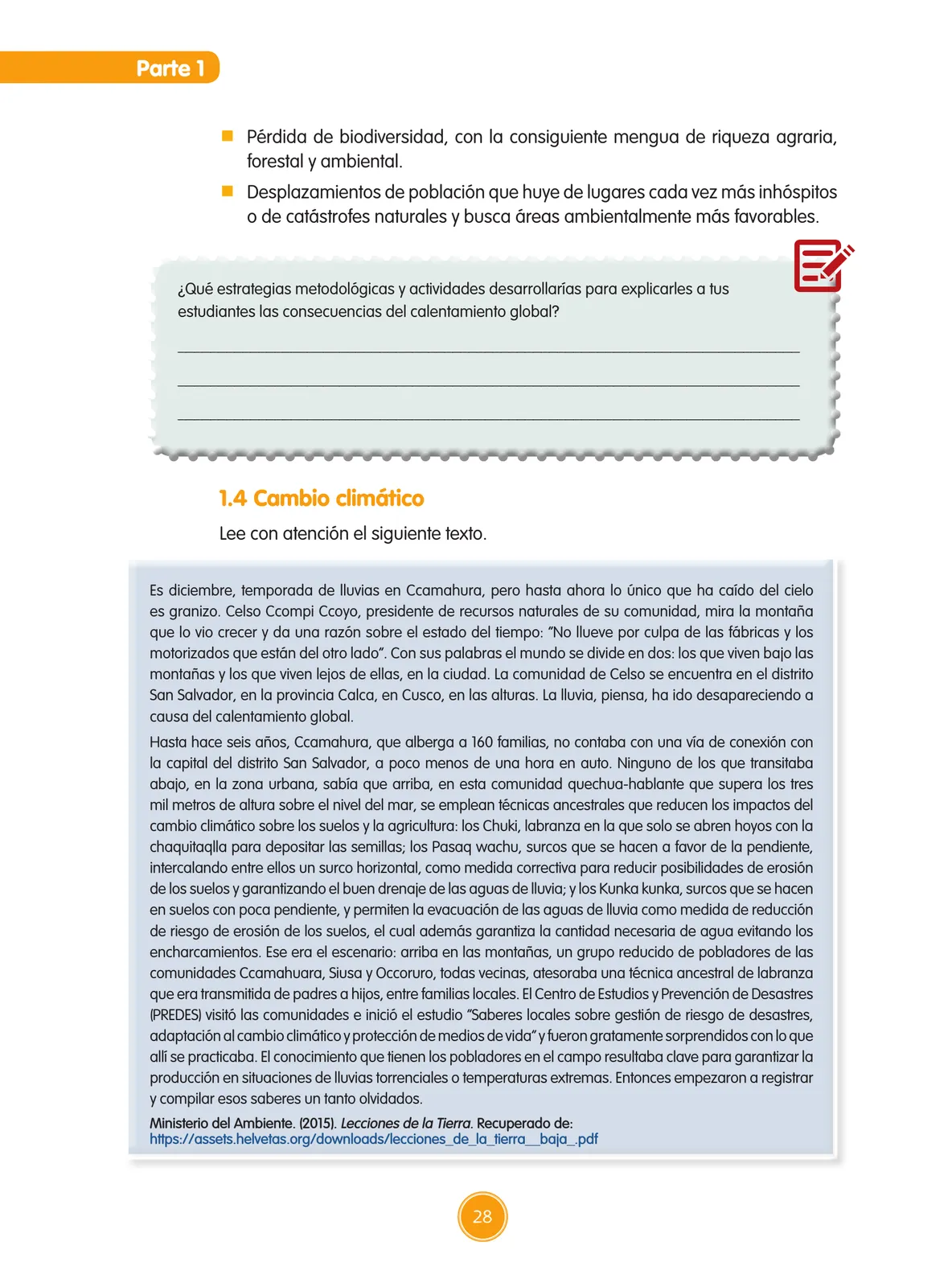Miniatura página 29 de Guía de educación ambiental para el desarrollo sostenible : cambio climático · 2016
