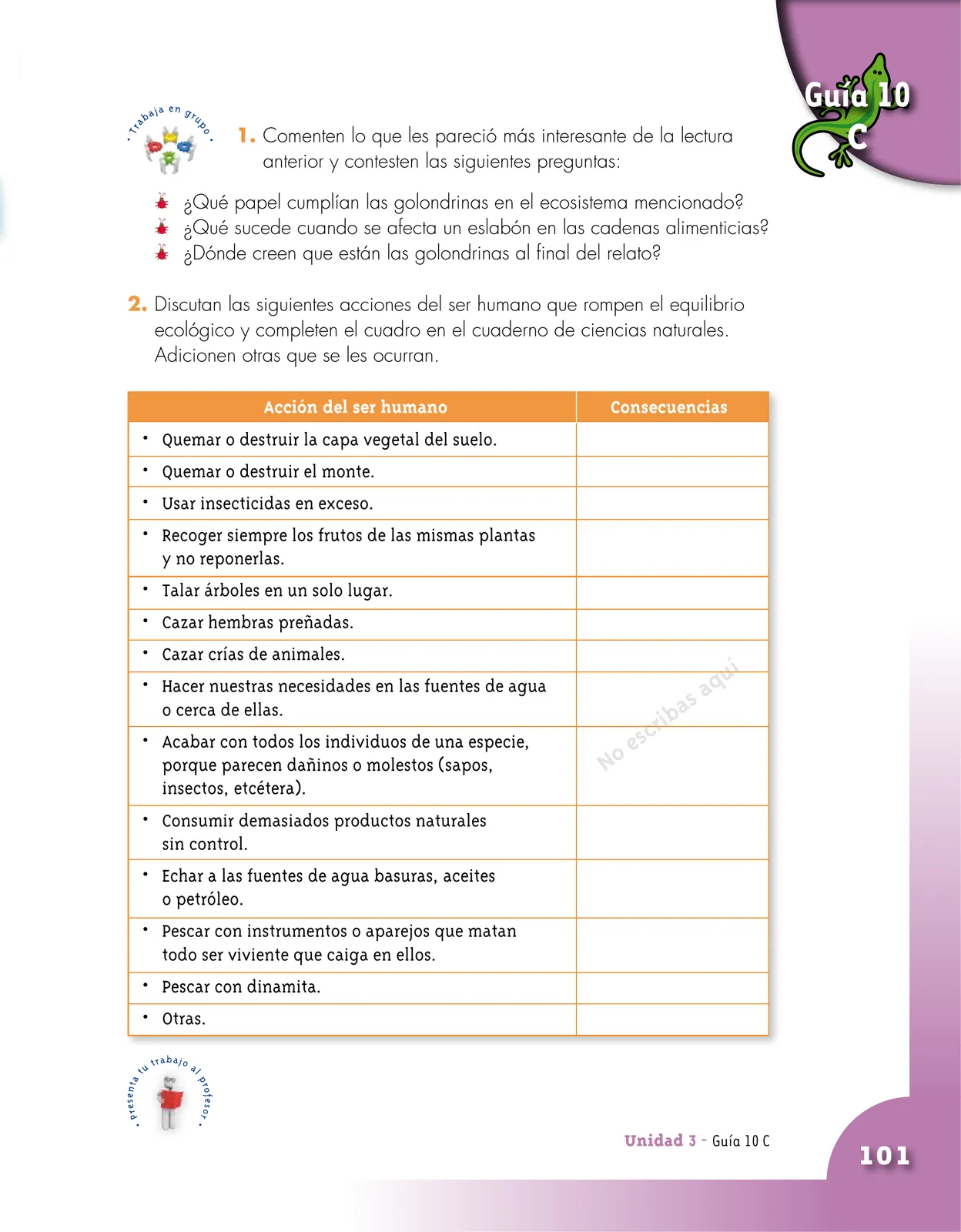 Página 101 de Ciencias Naturales 5° · Cartilla 01