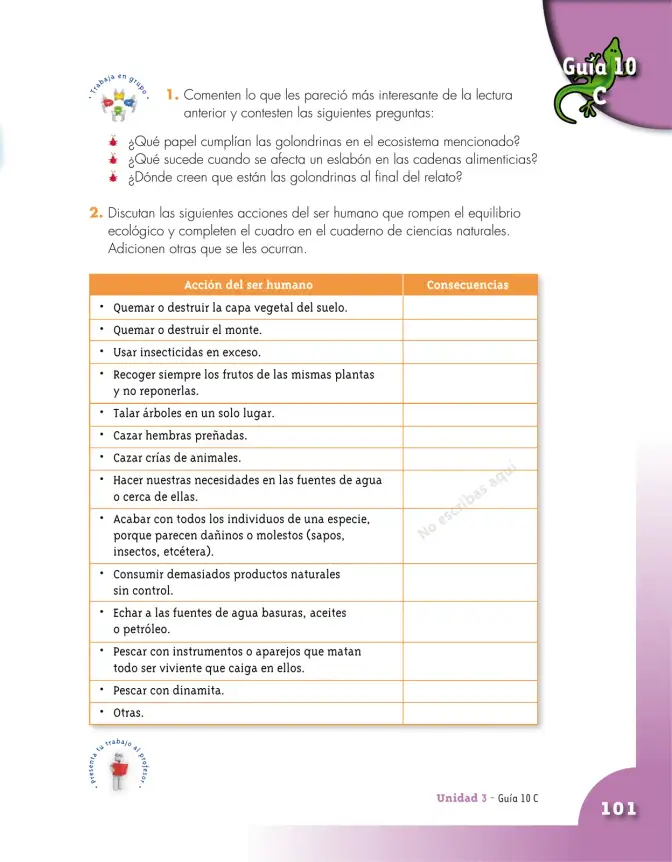 Página 101 de Ciencias Naturales 5° · Cartilla 01
