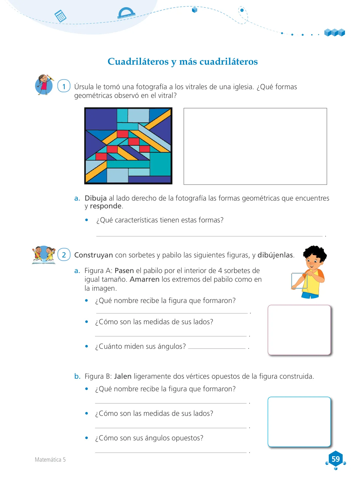 Página 60 de Matemática 5 : cuaderno de trabajo para quinto grado de Educación Primaria 2018 · 2018