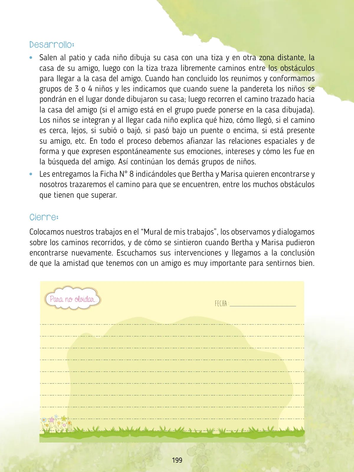 Miniatura página 201 de Agenda pedagógica 2017-2018 para docentes de II Ciclo de Instituciones de nivel de Educación Inicial · 2017
