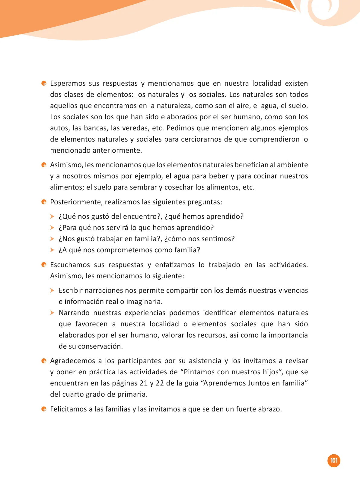 Miniatura página 103 de Guía para el trabajo docente con las familias del ciclo IV de Primaria · 2016
