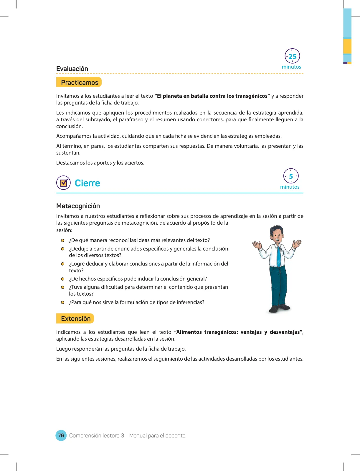 Página 78 de Comprensión lectora 3 : manual para el docente de tercer grado de Secundaria · 2017