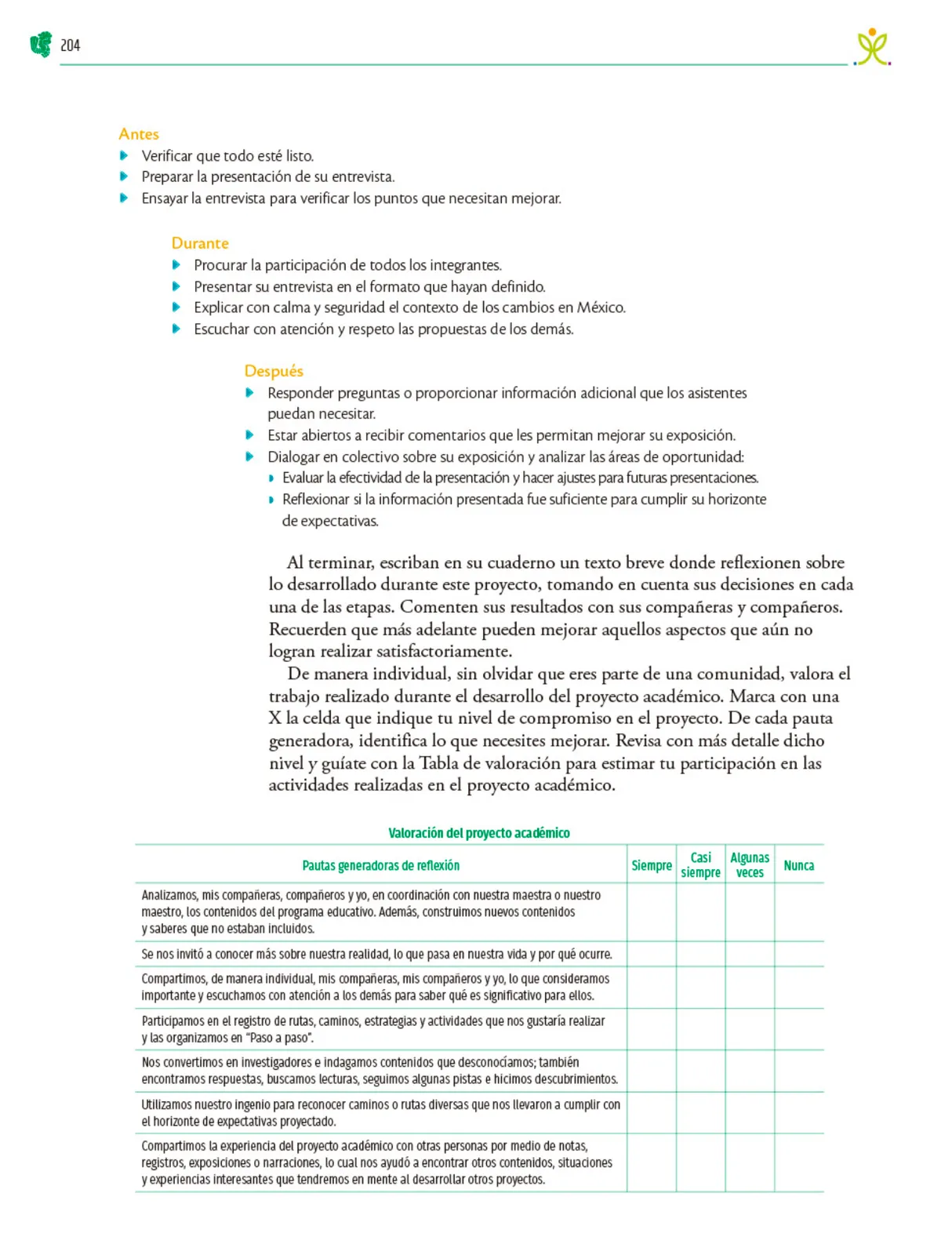 Miniatura página 205 de Colección Sk´asolil. Nuestro libro de Proyectos.  Tomo III.  Libro de Educación Telesecundaria Grado 2°  Ciclo Escolar 2025 - 2026