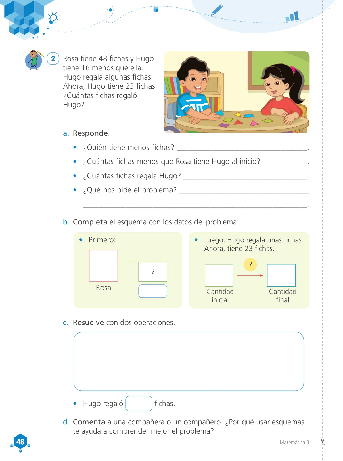 Página 50 de Matemática 3 : cuaderno de trabajo para tercer grado de Educación Primaria 2019 · 2019