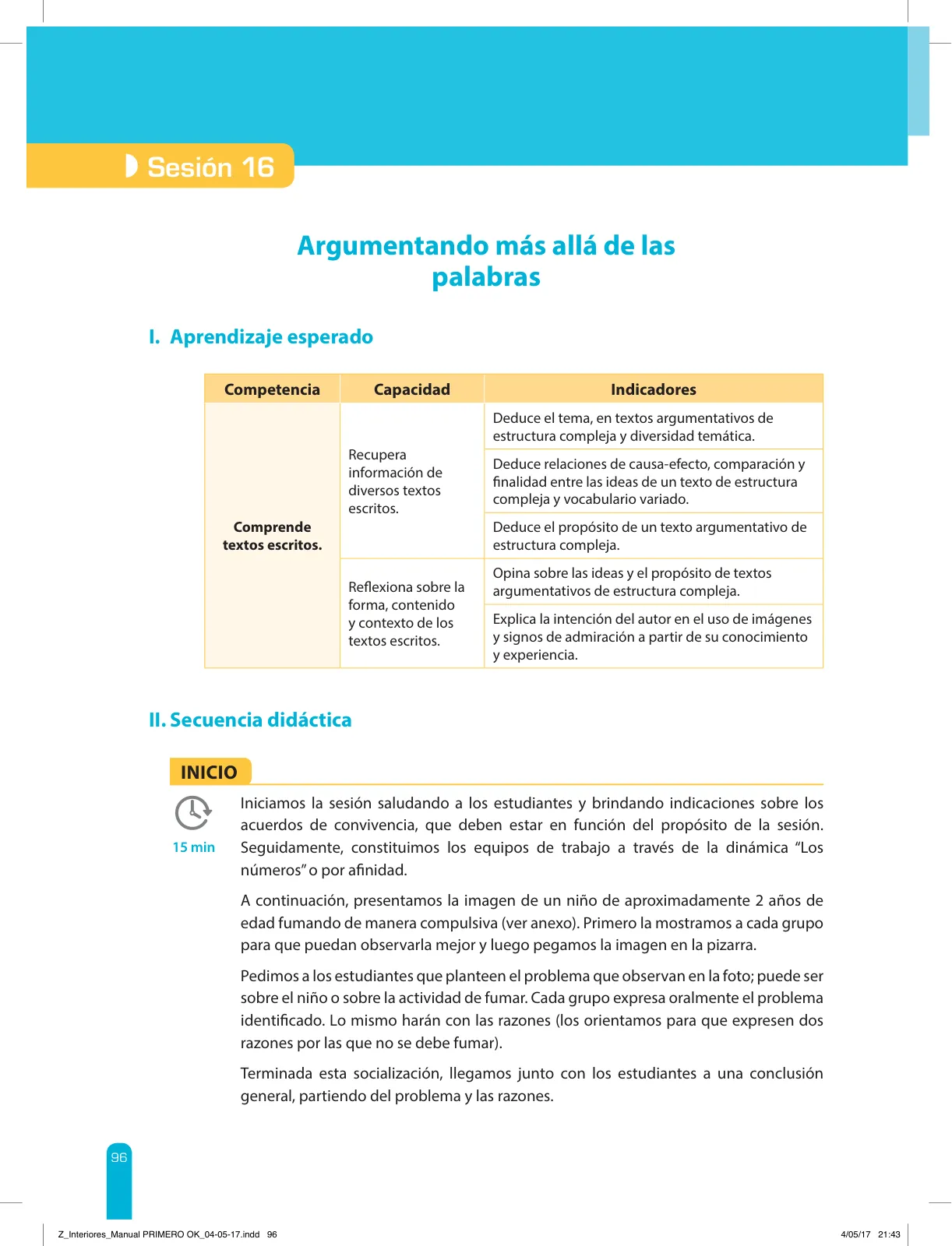 Miniatura página 98 de Comprensión lectora 1 : manual para el docente de primer grado de Secundaria · 2017