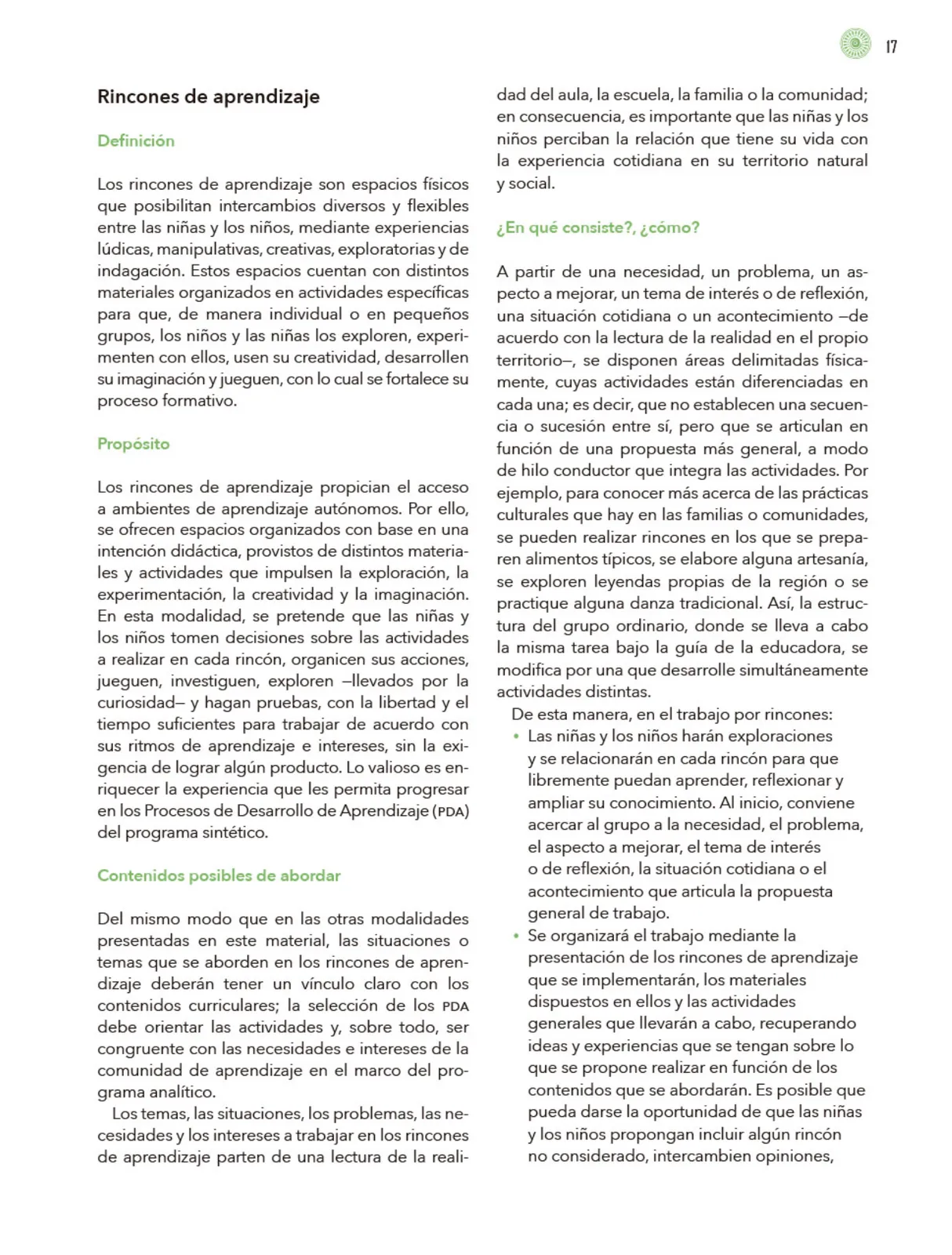 Página 18 de Modalidades de trabajo para la acción transformadora y el codiseño Libro de Educación Preescolar Grado 1°, 2°, 3° Ciclo Escolar 2025 - 2026