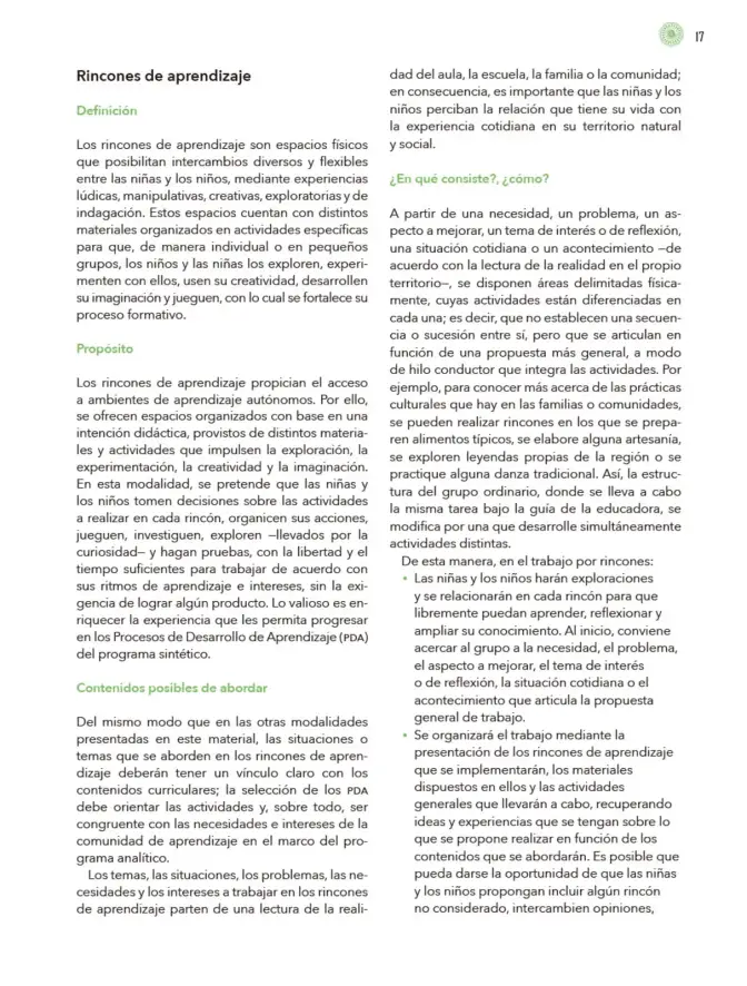 Página 18 de Modalidades de trabajo para la acción transformadora y el codiseño Libro de Educación Preescolar Grado 1°, 2°, 3° Ciclo Escolar 2025 - 2026