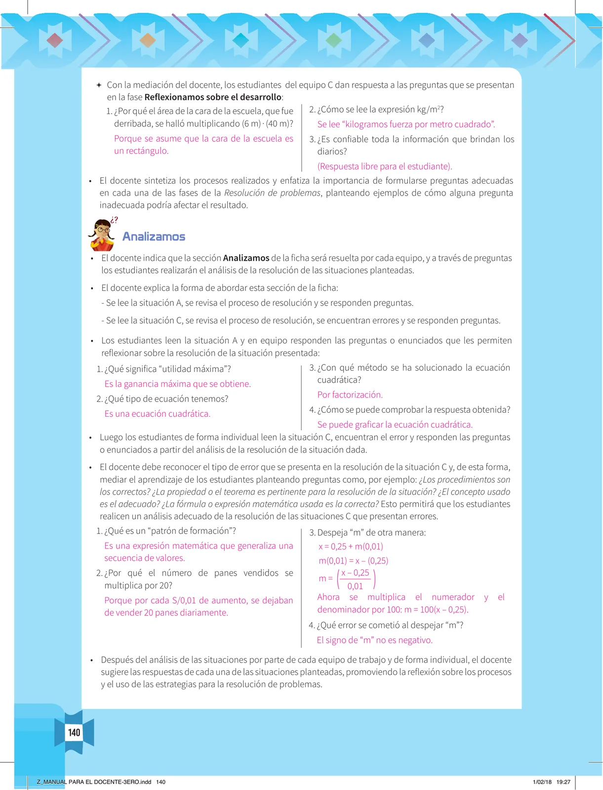 Miniatura página 142 de Resolvamos problemas 3 : manual para el docente 2018 · 2018