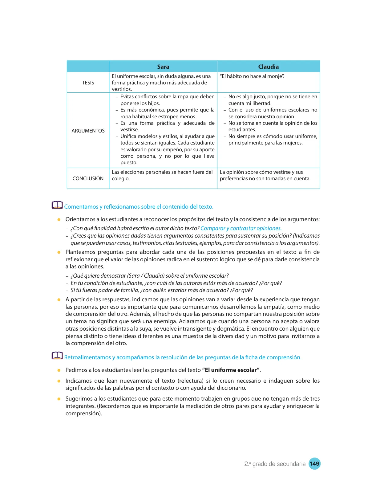 Página 151 de Comprensión lectora : manual para el docente de segundo grado de Secundaria 2018 · 2018