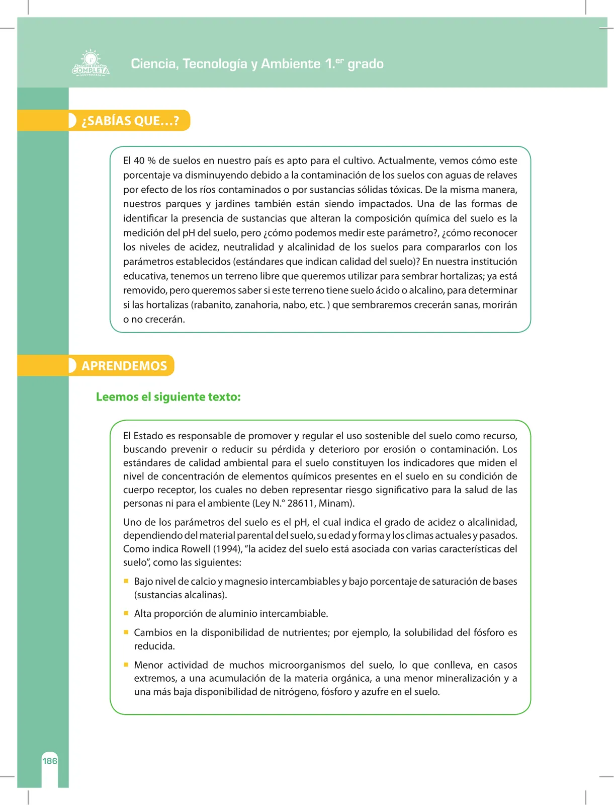 Página 186 de Ciencia, Tecnología y Ambiente 1. Cuaderno de reforzamiento pedagógico - JEC · 2016