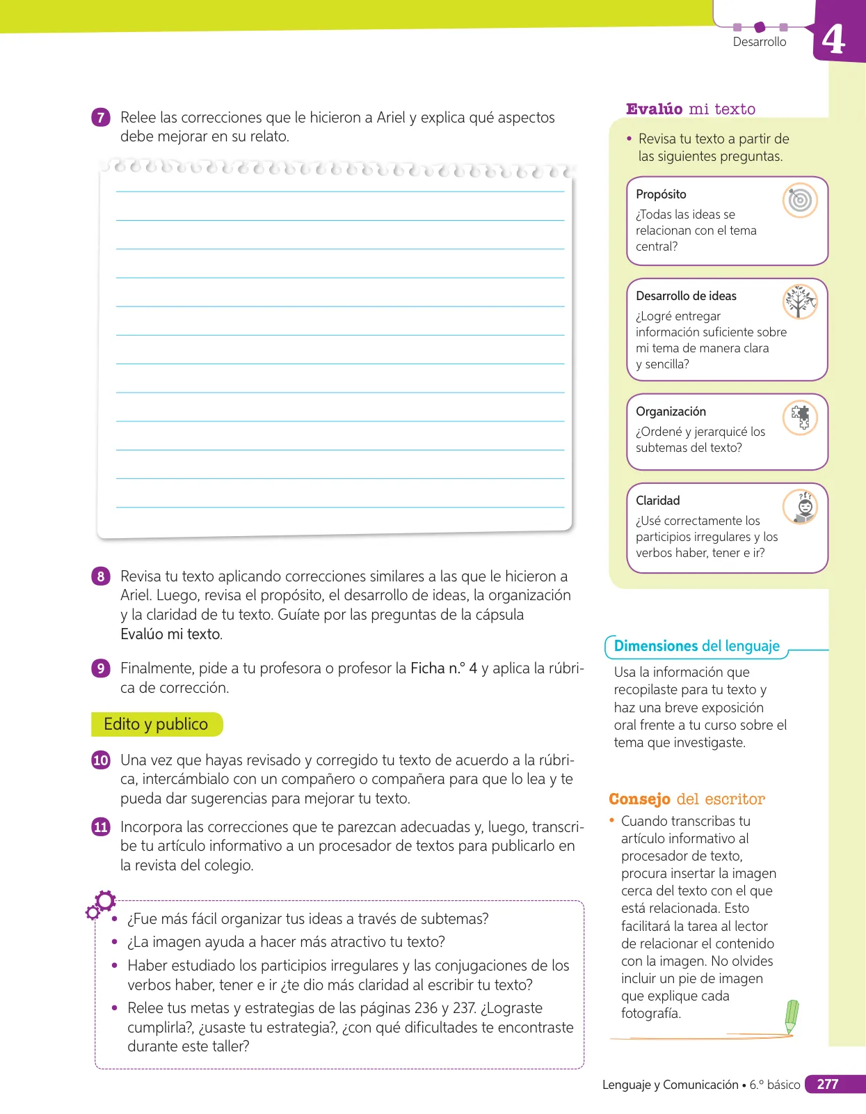 Página 230 de Lenguaje y Comunicación – Sexto Básico | Texto del Estudiante MINEDUC – Descargar PDF · 2024