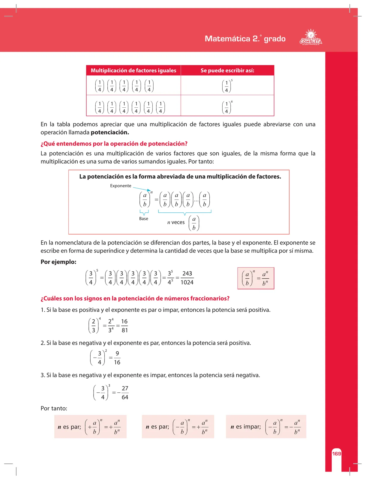 Miniatura página 169 de Matemática 2 : cuaderno de reforzamiento pedagógico - JEC · 2016