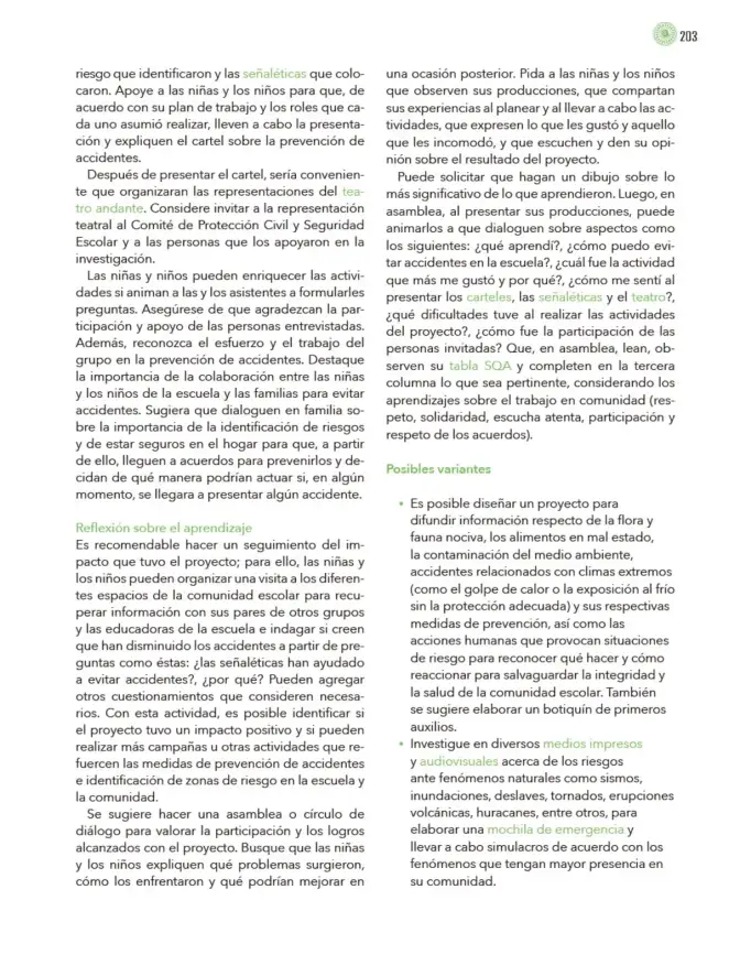 Página 204 de Modalidades de trabajo para la acción transformadora y el codiseño Libro de Educación Preescolar Grado 1°, 2°, 3° Ciclo Escolar 2025 - 2026