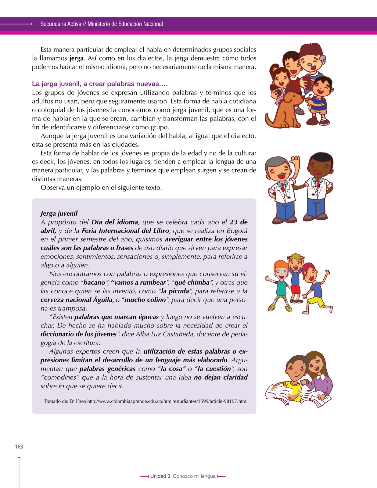 Miniatura página 168 de Lenguaje 6° · Secundaria Activa