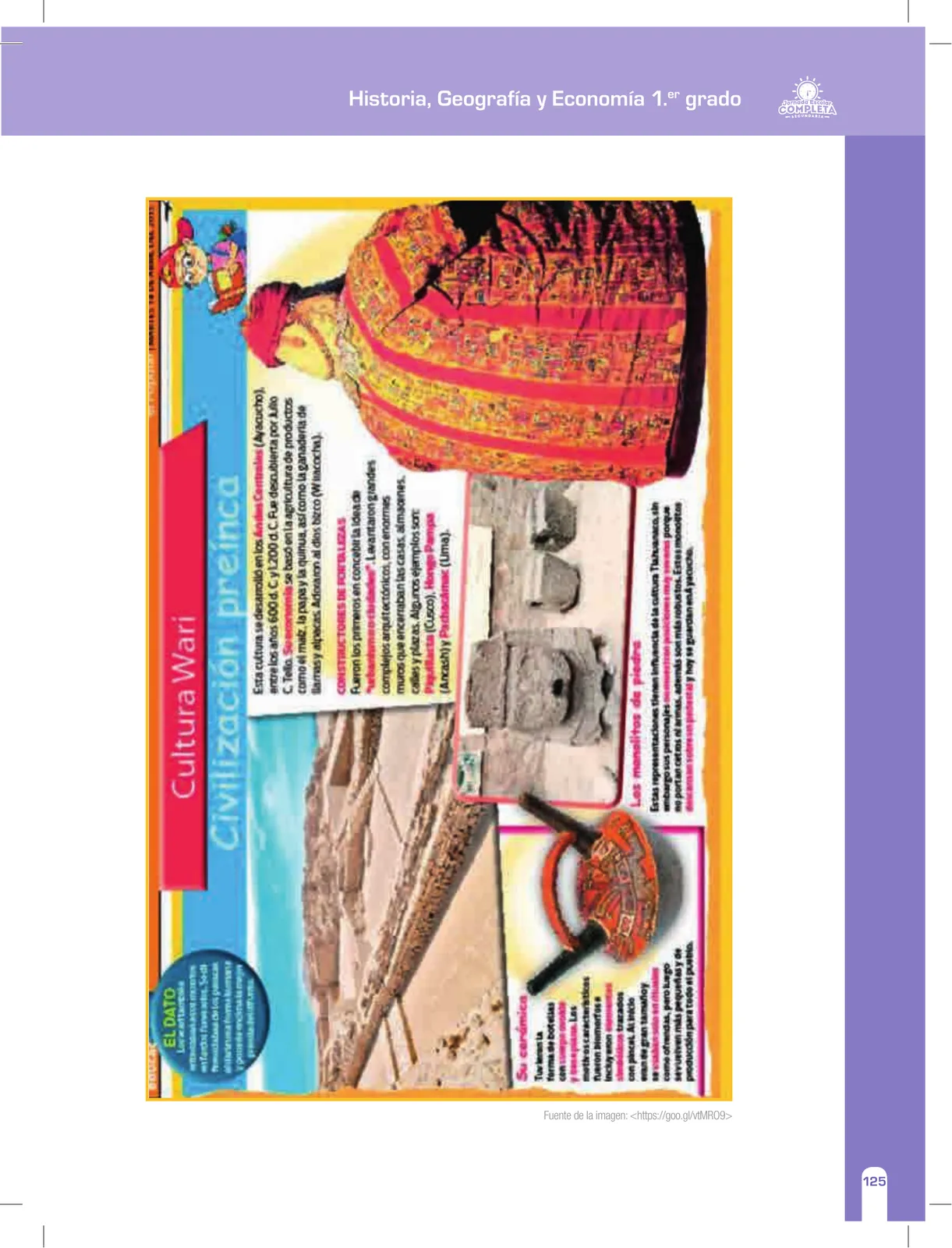 Miniatura página 125 de Historia, Geografía y Economía 1 : cuaderno de reforzamiento pedagógico - JEC · 2016