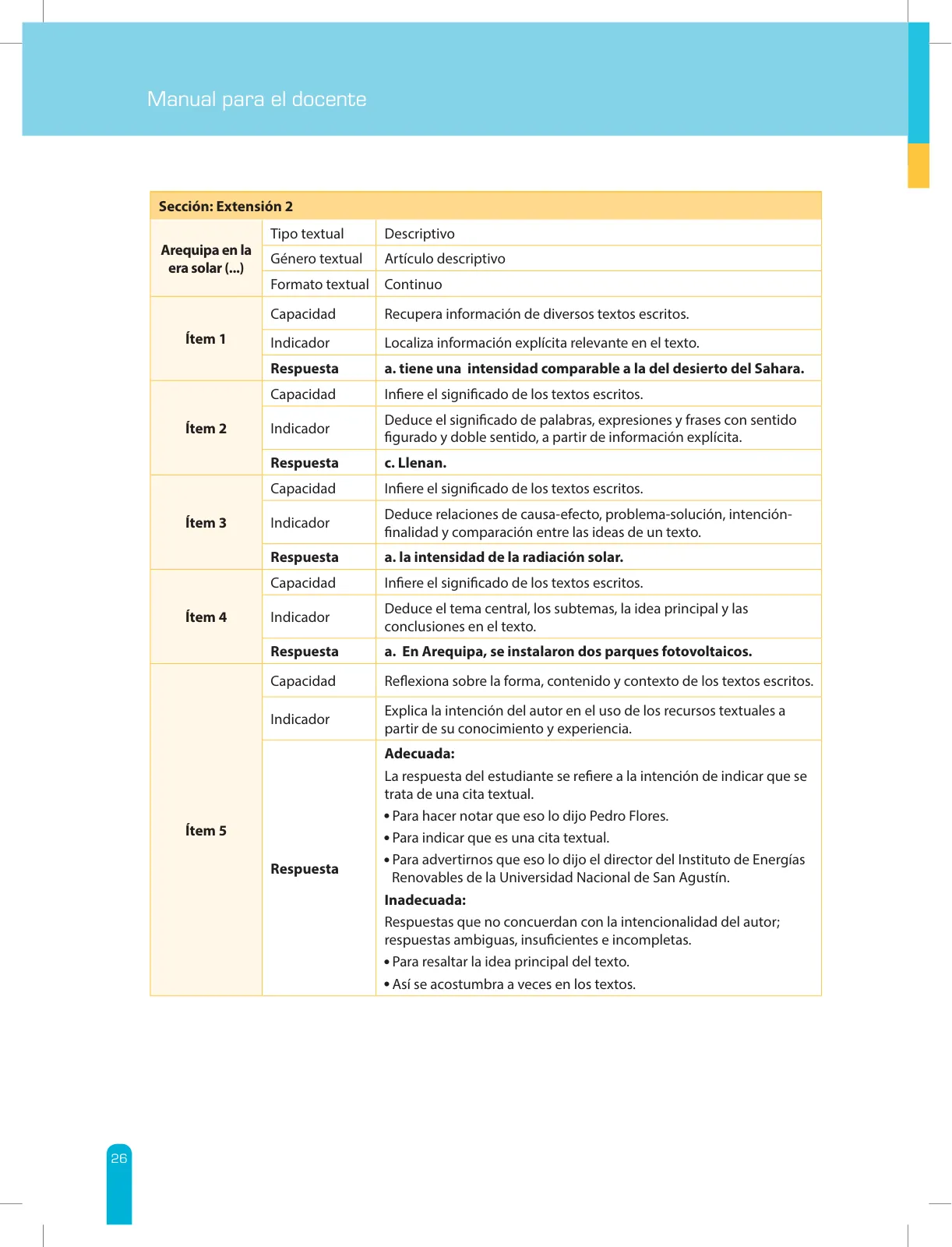 Miniatura página 28 de Comprensión lectora 2 : manual para el docente de segundo grado de Secundaria · 2017