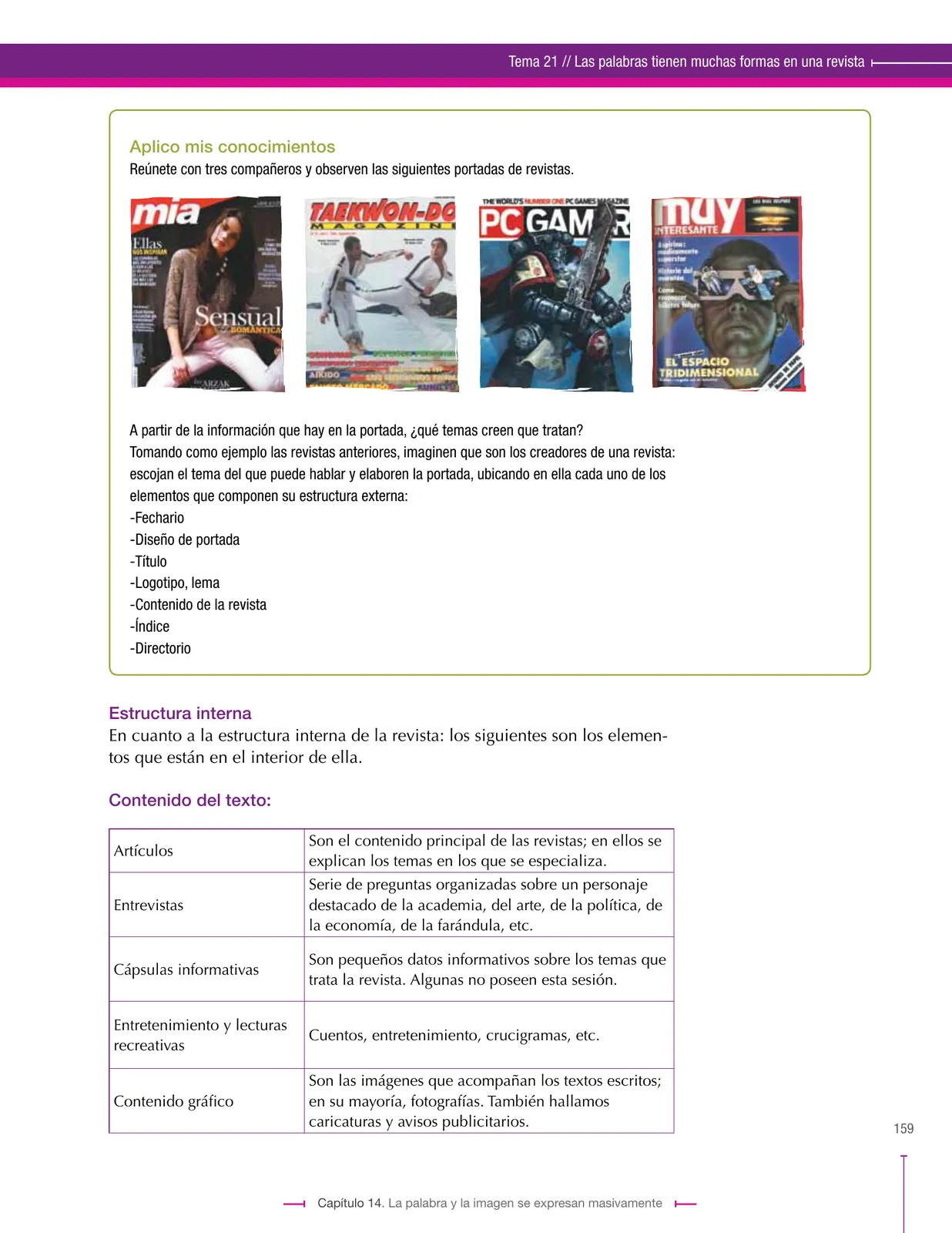 Miniatura página 159 de Lenguaje 6° · Secundaria Activa