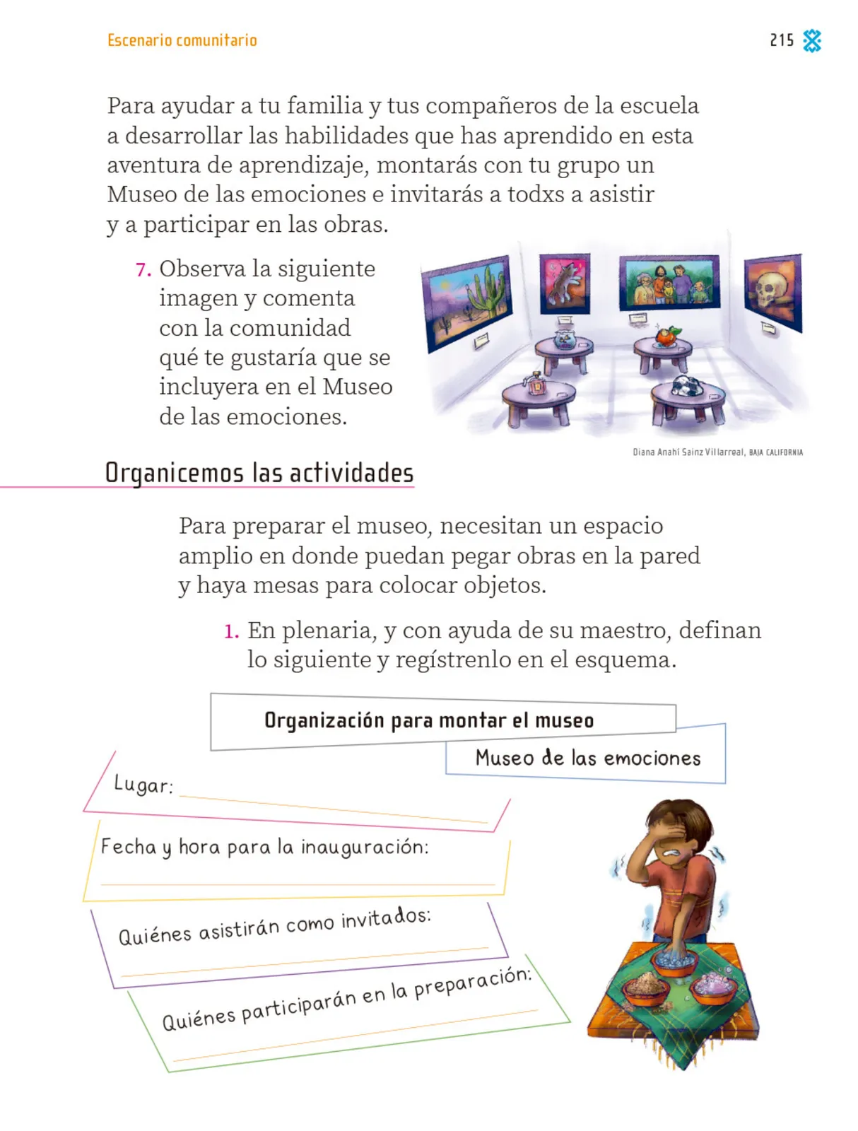 Página 216 de Proyectos Comunitarios. Libro de Educación Primaria Grado 1° Ciclo Escolar 2025 - 2026