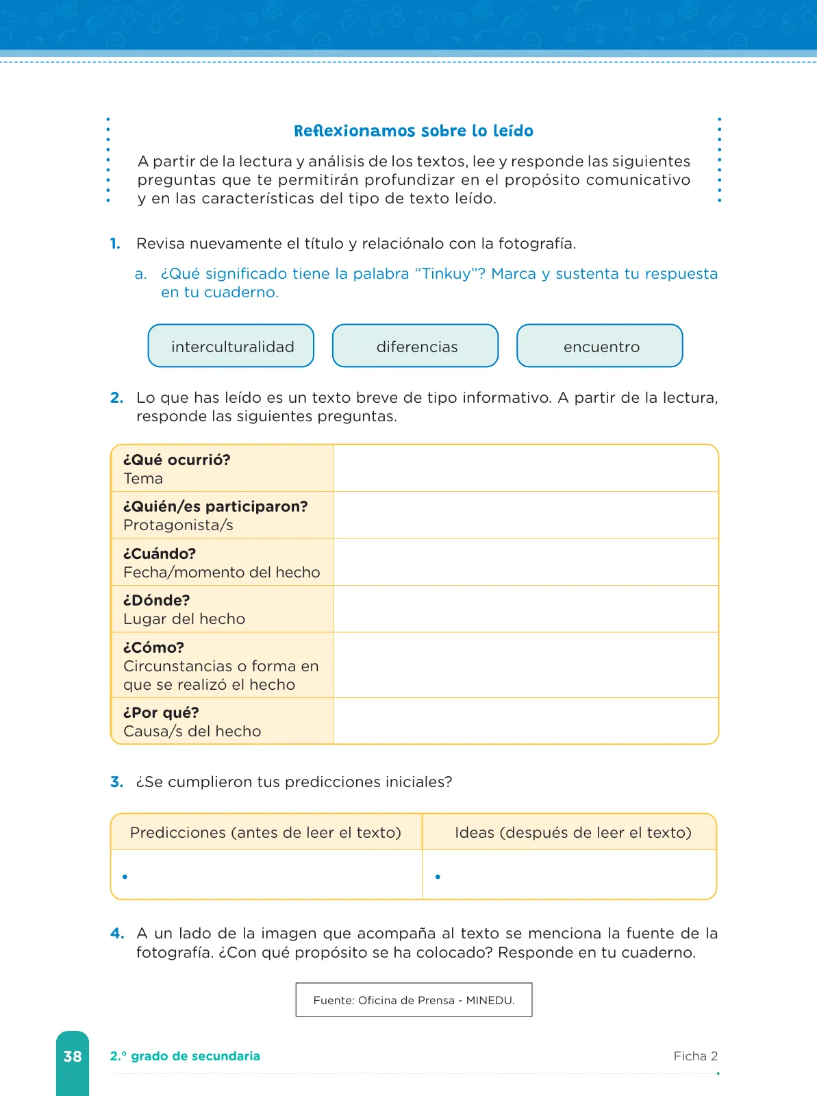 Página 40 de Fichas de aprendizaje de Comunicación 2 · 2024