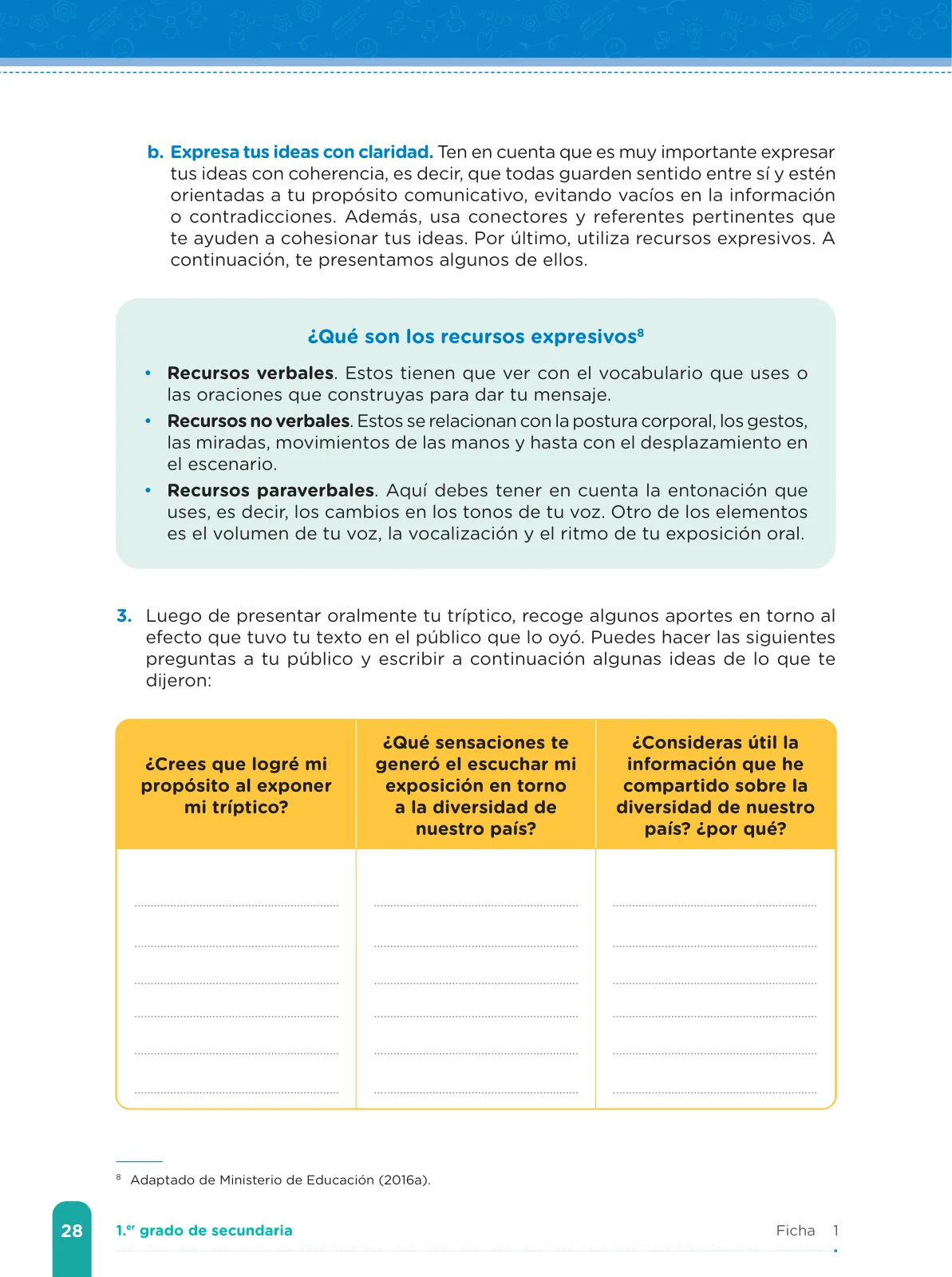 Miniatura página 30 de Fichas de aprendizaje de Comunicación 1 · 2024