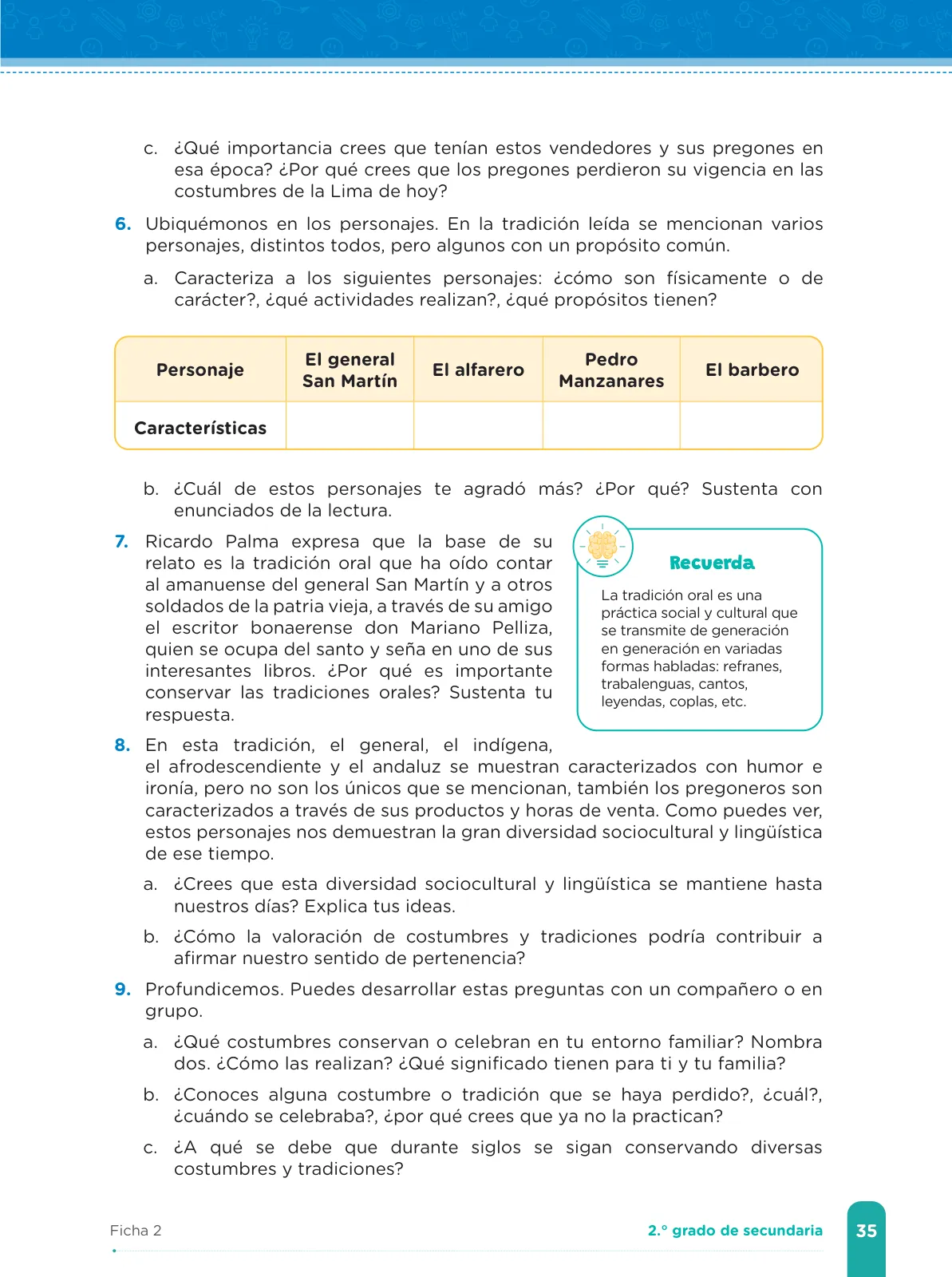 Página 37 de Fichas de aprendizaje de Comunicación 2 · 2024