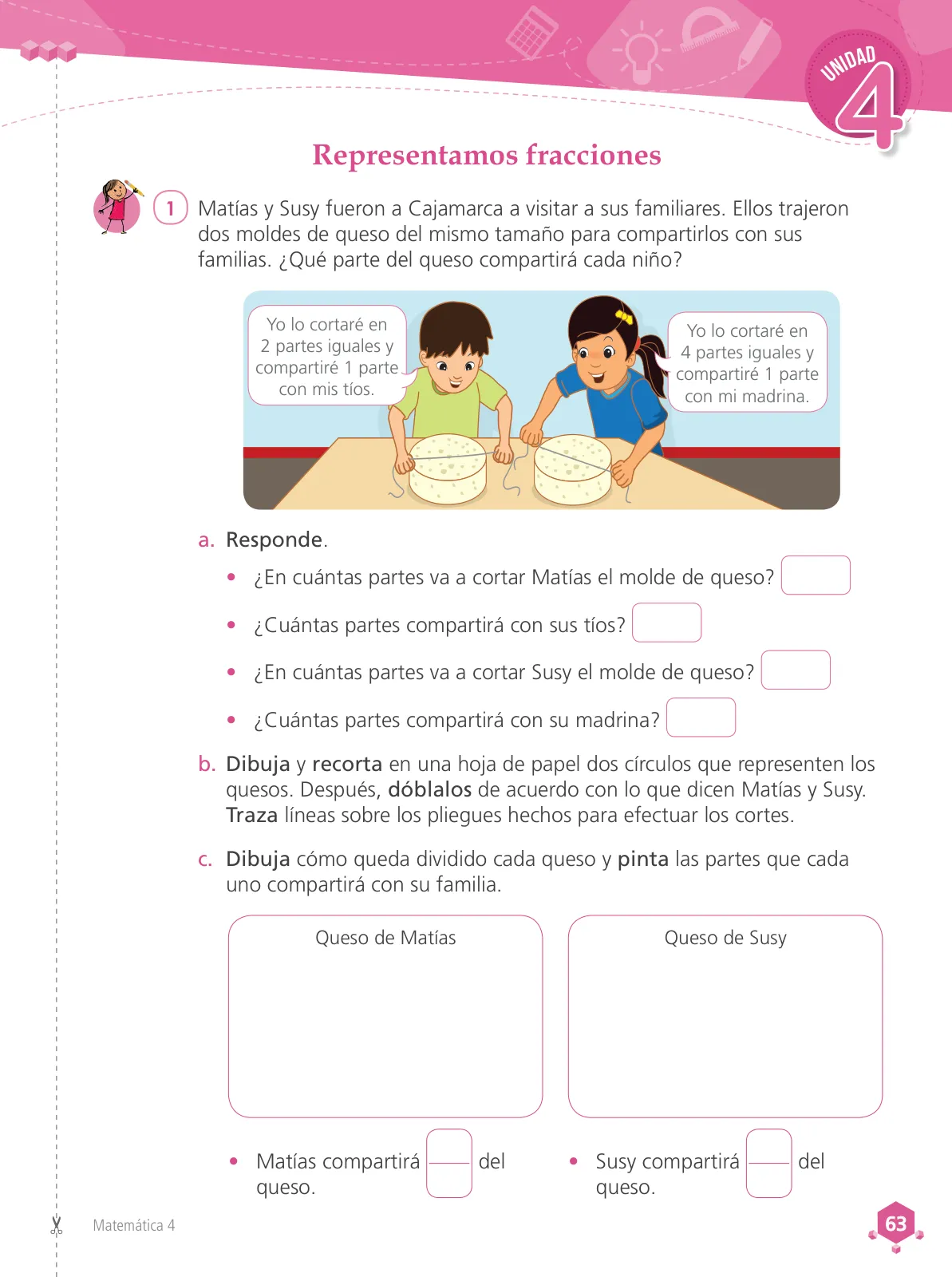 Página 65 de Matemática 4 : cuaderno de trabajo para cuarto grado de Educación Primaria 2019 · 2019