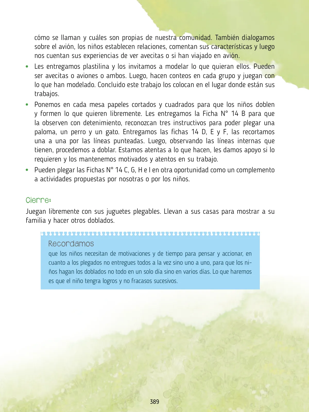 Página 391 de Agenda pedagógica 2017-2018 para docentes de II Ciclo de Instituciones de nivel de Educación Inicial · 2017
