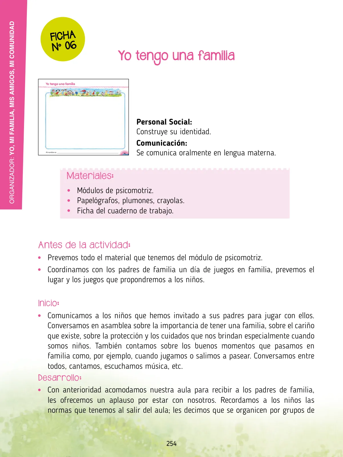 Página 256 de Agenda pedagógica 2017-2018 para docentes de II Ciclo de Instituciones de nivel de Educación Inicial · 2017