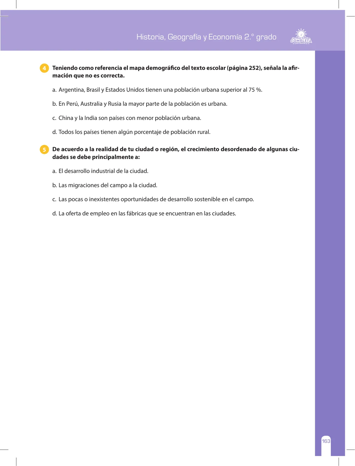 Miniatura página 163 de Historia, Geografía y Economía 2 : cuaderno de reforzamiento pedagógico - JEC ﻿ · 2016
