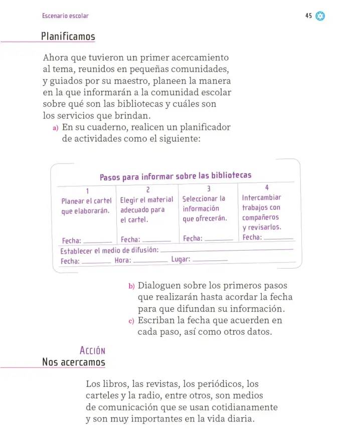 Página 46 de Proyectos Escolares. Libro de Educación Primaria Grado 1° Ciclo Escolar 2025 - 2026